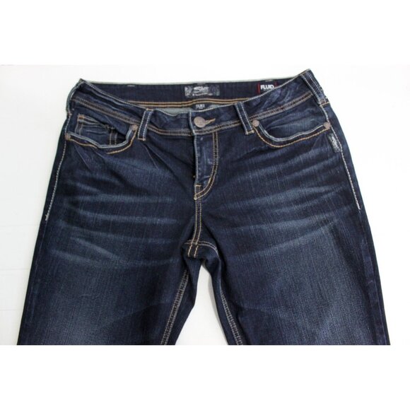 Silver Women Jeans Suki Baby Bootcut Dark Wash Denim Blue Size 32x33 - Picture 4 of 16